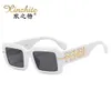 F Letter Sunglasses fund Individualized metal leg decorative sunglasses FD family small frame red show for men and women