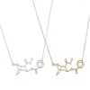 Cadeias 1 peça 2023 pingente de estrutura química banhado a ouro e prata colar poder molécula para mulheres