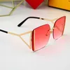 F Letter Solglasögon Fund 2023 Nya solglasögon Kvinnor Frameless Metal Anti Ultraviolet Tiktok Net Red