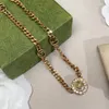 Collane con ciondolo di design Lettera Doppia G Logo Catene Collane Gioielli moda donna di lusso Metallo GGity Collana di perle di cristallo Regalo hjgf