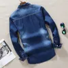 Men's Casual Shirts Spring Men'S Soft Denim Shirt Trendy Fashion Business Casual Cowboy Long-Sleeved Shirt Double Pocket Men Denim Slim Top 230329