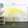 傘の透明な色勾配強い防水サンシェード長いハンドル女性のための大きな傘