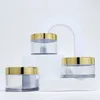 80g 100g 120g Travel cream jar bright gold cap facial mask bottle PET large capacity frosting bottles