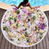 Asciugamano da spiaggia con stampa di fiori rotondi da 150 cm Asciugamano da spiaggia con nappa estiva Asciugamano da bagno per adulti Bagno di sole Asciugamani da spiaggia con fiori grandi Tappetino da yoga BH8486 TYJ