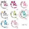 Baby Teethers Toys personalized name Silicone dental pacifier clip without BPA beads Silicone pacifier chain bracket Baby pacifier chewing toy 230329