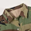 Damenjacken Reverskragen Camo Lotus Manschettenärmel Vordere Knopfhemden Crop Top Blusen Button-Down-T-Shirts mit Tasche Plus Größe S-XL