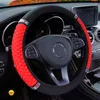 Steering Wheel Covers Bling Crystal Car Cover Easy Install Vehicle Hubs Not Move Pu Leather Steering-Wheel Case For Ibiza X1 X45