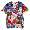 Erkek Tişörtleri Mutlu Noel Günü 3d T-Shirt Çocuklar için Kısa Kollu Yaz Serin O-Neck Gömlek Çocuklarda Baskı Moda Tees
