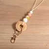 قلادة قلادة Rainbery Boho Rattan Lanyard Floral Teacher Neutral Daisy Flower للمعلمين هدايا المجوهرات