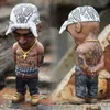 Ornadores de mini resina decorativos engraçados Rapper de hip hop bro figure para decoração em casa Decorações ao ar livre P230329