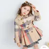 Schleie Mäntel Herbst Winter Mädchen Trenchcoat Teenager Langarm Jacke Zweireiher Windjacke mit Gürtel Kinder Niedlich Für 2 12 Jahre 230329