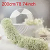 Decorative Flowers Ivory Rose White Gypsophila Babybreath Flower Row Wedding Backdrop Prop Arrangement Event Party Decor Floral Table Runner