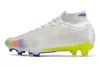 Scarpe da calcio Calcio Bianco Bonded SCARPE appena alte Assassin Green Mbappe Pack Cleat Cleats Zooms Mercurial Superfly Blueprint Fg Cristiano taglia 39-45 con scatola