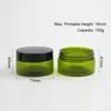 Storage Bottles 20 X 100g 3.33OZ Empty Green Medium Plastic Cosmetic Jar 100CC Packaging With White Black Clear Lids Seal