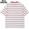 T-shirty t-shirty streetwearu Hip Hip Hip Hip Hip Hop Vintage Retro Striped T Shirt Harajuku Cotton Casual Tshirt Men Summer Short Sleeve TEE TEE 230328