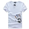 Camisetas masculinas de camiseta branca masculino de manga curta Cartão de maré de rua simples cem impressão solta
