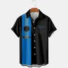 Erkek Günlük Gömlekler Erkek Yaz Günlük Müzik Enstrümanı Baskı Gömlek Kısa Kollu Kore Moda İş Camisas De Hombre Street Giyim W0328