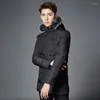 Men's Down Brand Clothing Fashion Parka Men Fur Collar Hooded Warm Mens Winter Black Jackets High-quality Casual And Coats