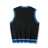 Men's Vests College Knitted Vest Sweaters Men Women Street Hip Hop Casual Band Cartoons Anime Pattern O-neck Sleeveless Sweaters Tops 230329