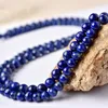 Beads 3-16mm Natural Blue Lapis Lazuli Stone Round Spacer Loose DIY For Jewelry Making Accessories 15'' Women Gift