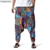 Men's Pants Men's African Print Harem Baggy Genie Boho Pants Casual Cotton Yoga Drop Crotch Joggers Sweatpants Hip Hop Traditional Trousers 230329