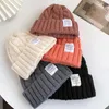 Beanies Beanie/Skull Caps Vinter Solid Color Wool Knit Beanie Women Fashion Casual Hat Kvinnlig mjuk tjockare varm häckning Cap Ski Slouchy