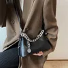 Сумки на плечах Lettside Crossbody for Women Trend Designer Winter Fashion Толстую цепь кожаные кошельки и сумочки 230322