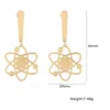 Dingle örhängen atom hänge släpp bigbang teorin fysik kemi rostfritt stål svart guld färg örhänge gåva för kvinnor