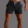 Shorts masculinos listras listrados surfos masculinos roupas de moda elástica cintura shorts masculinos roupas esportivas de roupas esportivas Roupas respiram correndo curto 230329