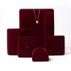 Jewelry Pouches High-grade Brown Velvet Flannel Engagement Couple Ring Box Pendant Bracelet Double Open Snap Jewellery Packaging Gifts