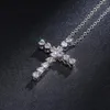 Pendant Necklaces Delicate Crystal Heart Cross For Women Shiny CZ Fine Anniversary Gift Fashion Versatile Female Necklace