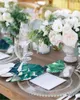 Bordservett 4st lämnar tropisk turkos kvadrat 50 cm fest bröllop dekoration tyg kök middag serverande servetter