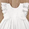 Robes de filles Ma bébé 6M5Y enfant en bas âge enfant robe blanche été volants dentelle arc princesse Costumes vêtements 230329