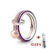 925 Silverkvinnor Fit Pandora Ring Original Heart Crown Fashion Rings Wheel of Destiny Color Drop Lime Me Combination Kvinna