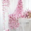 Dekorativa blommor 2st 2m Artificial Wisteria Hydrangea Flower Rattan Silk Vines For Wedding Party Centerpieces Decorations Home Ornament