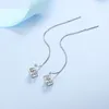 Серьги для длинных капель с ушной манжетой 2CT 4CT для женщин стерлингового серебряного серебряного серебра Бриллиант Бриллианты невесты, свисающие серьги 230328