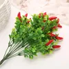 Fleurs décoratives 1Pc plantes en plastique artificielles Simulation poivron rouge cerise bouquet faux légumes Fruits pour la maison jardin fête de mariage