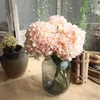 Dekorativa blommor konstgjorda hortensia blomma bukett simulering silk faux bröllop knut diy heminredning festarrangemang