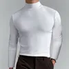 Mode Men's Casual Slim Fit Basic Turtleneck High Collar Pullover Male Autumn Spring Thin Tops Basic Bottoming Plain T-Shirt 2303294