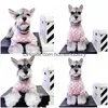 Abbigliamento per cani Abbigliamento per gatti Pet French Fighting Schnauzer Teddy Doll Britannico Corto Rosa Cani Ragazza Vento Maglione a scacchiera Drop Deliver Dh3Ug