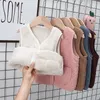 Waistcoat Children's Lamb Cashmere Vest Herfst Winter Baby plus fluwelen vest warme jongens en meisjes dubbelzijdige fleece jas unisex 230329