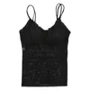 Camisoles & Tanks V-neck Sling Removal Pads Bra Vest Hollow Lace Casual Underwear Top Woman Brasier Sports Without Frame
