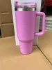 1 pc 40 oz tasse gobelet avec poignée gobelets isolés couvercles paille acier inoxydable café Termos tasse avec logo ss0202