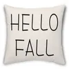 Pillow 4Pcs Fall Autumn Harvest Cotton Linen Throw Case Stripes Pumpkin Print Sqaure Cover Shell Farmhouse T