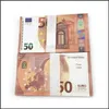 Autres fournitures de fête de fête Nouveau faux billet de banque d'argent 10 20 50 100 200 dollars américains Euros réalistes Toy Bar Props Copie Film de monnaie Dhqeu2XTPX8UF