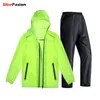 Vêtements de pluie Moto Imperméable Imperméable Ultra Mince Veste Pantalon Imperméable Chapeau Poche Capa De Chuva Motoqueiro Motociclista Chubasqueros 230329