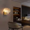 Lâmpada de parede moderna em forma de casca em forma de casca de luxo luminárias de cristal de cabeceira de cabeceira de cabeceira de cabeceira de cabeceira