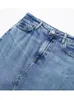 Skirts Blue Denim Front Zip Sew Maxi Skirt Women's Fashion High Waist Long Skirts Spring Women's Fashion Street Buttons Skirt 230329