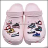 Shoe Parts Accessories Mini Sports Shoes Croc Charms Pvc Clog Decoration Buckle Buttons Pins Drop Delivery Dhkjy