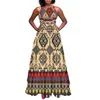 Casual jurken zomer vrouwen mouwloze lange zonsondergengooier vintage tribale elegante vrouwelijke slip flare streetwear lady vestido feminino kleren